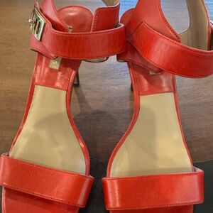Michael Kors / Red Leather Sandal Heels / Sz 40 / Excellent condition